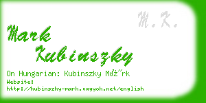 mark kubinszky business card